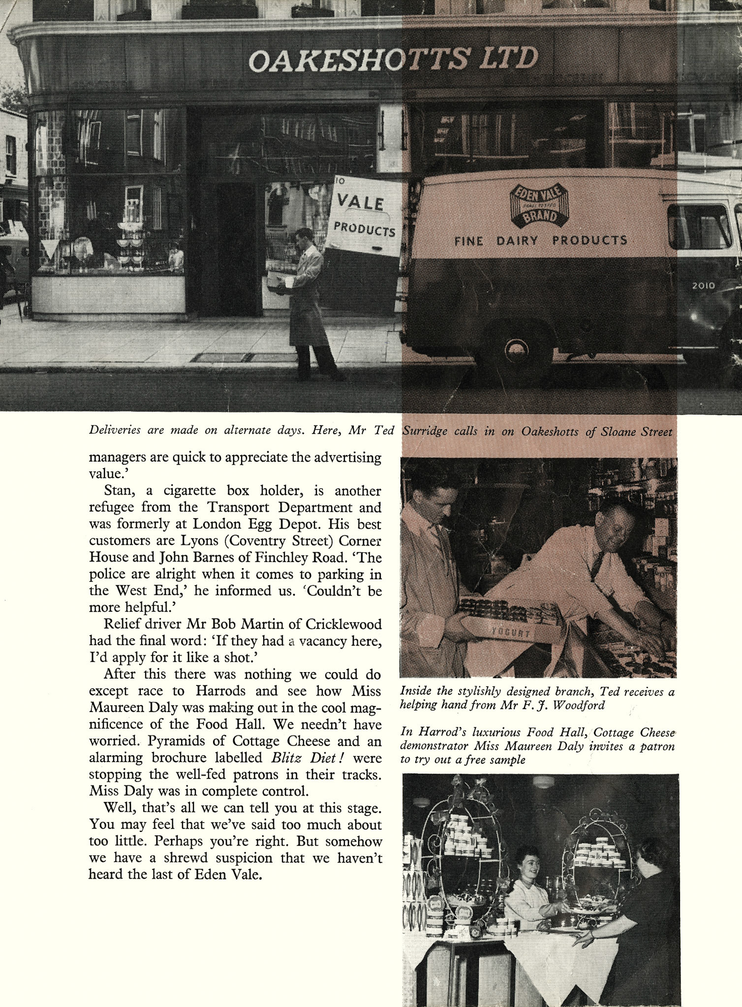 1958 Express Dairy Products Ltd, forerunner of Eden Vale, started at Bollo Lane and then moved to Kenton. (Express News September)