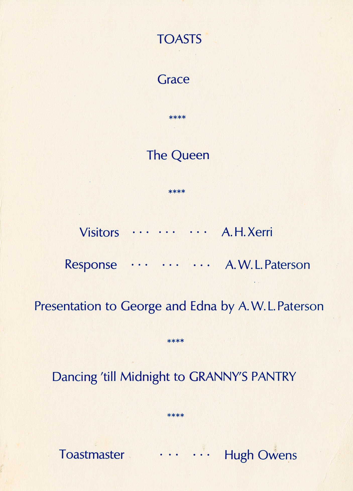 1978 April 26th, Retirement Dinner/ Dance for George Timms after 50 years with Express (Courtesy Beryl Purslove)