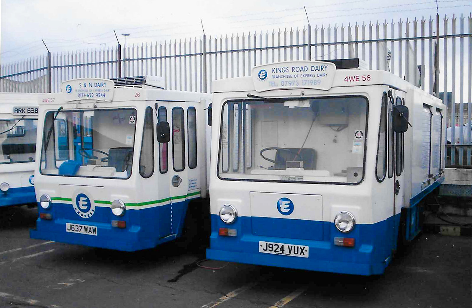 Franchise floats parked at Nine Elms, location identified by Allan Dawes. (Courtesy Paul Luke)