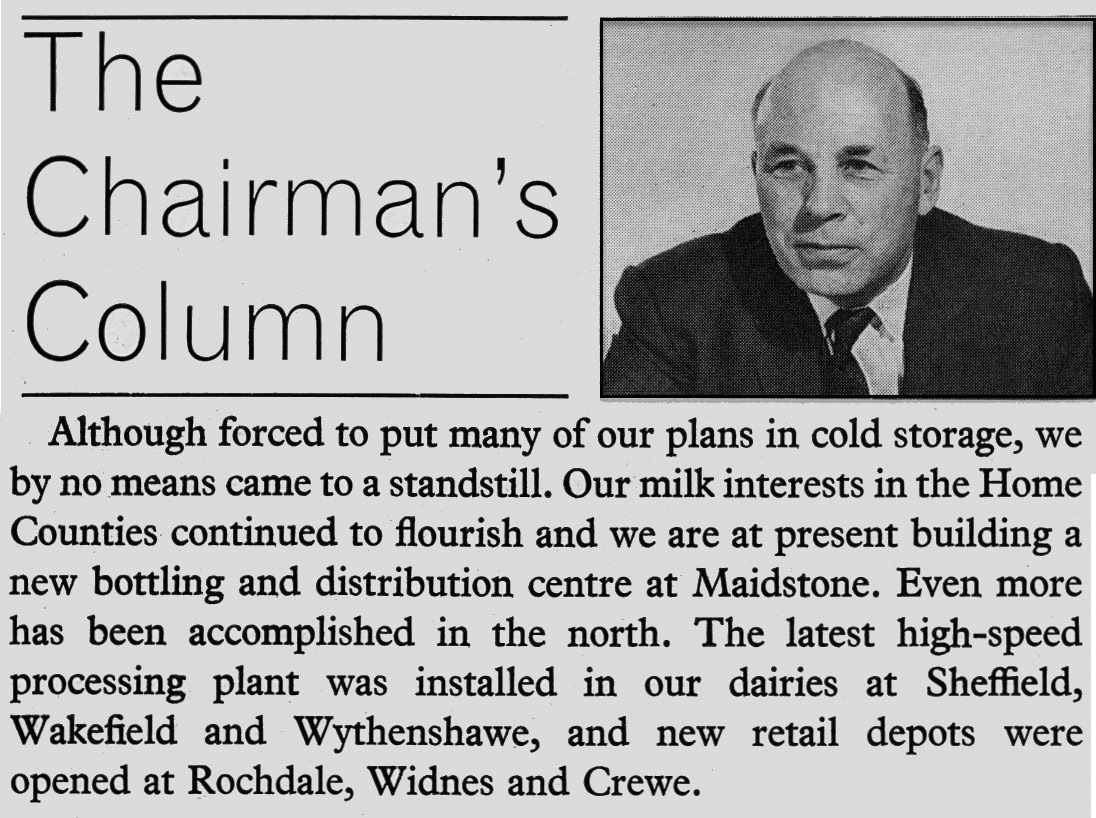 1967 E.K. Robarts announces new bottling centre in Maidstone, new plant at Wakefield and Whythenshawe, and new retail depots at Rochdale, Widnes and Crewe. (Express News Summer)