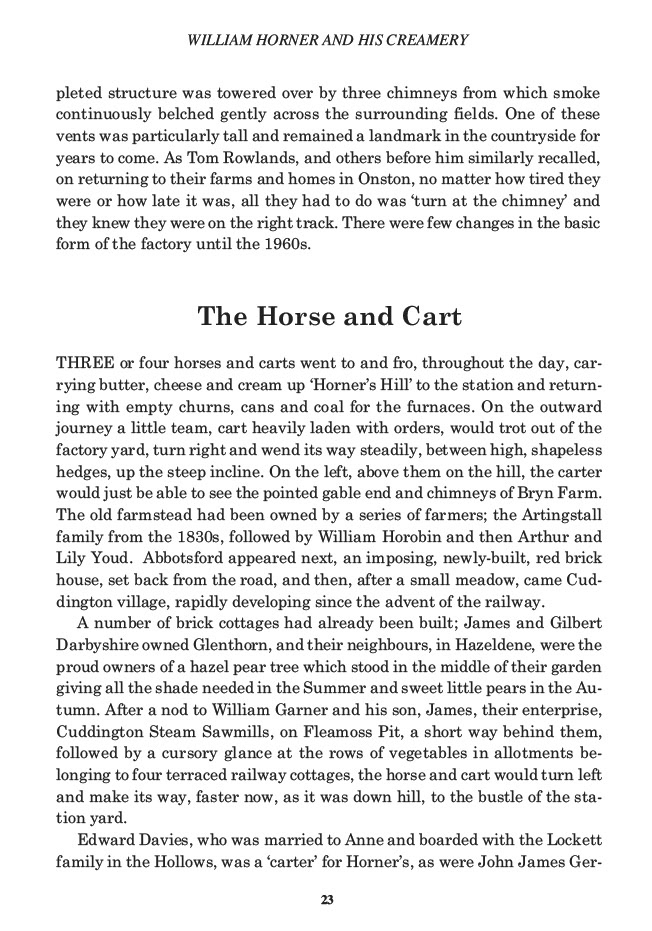 William Horner and his Creamery, Jill King