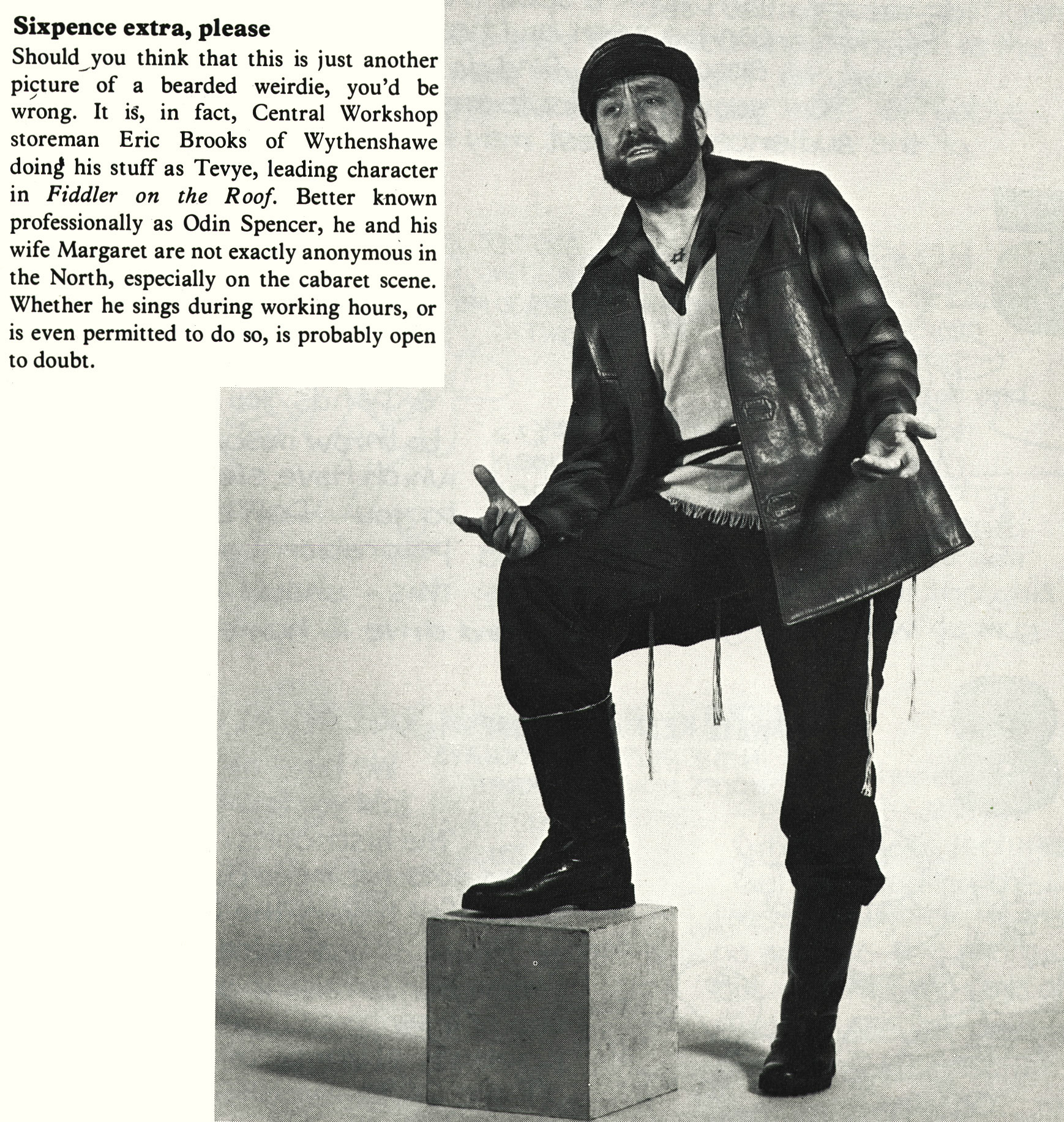 1977 Wythenshawe Central Workshop storemen Eric Brooks on stage. (Express News Christmas)