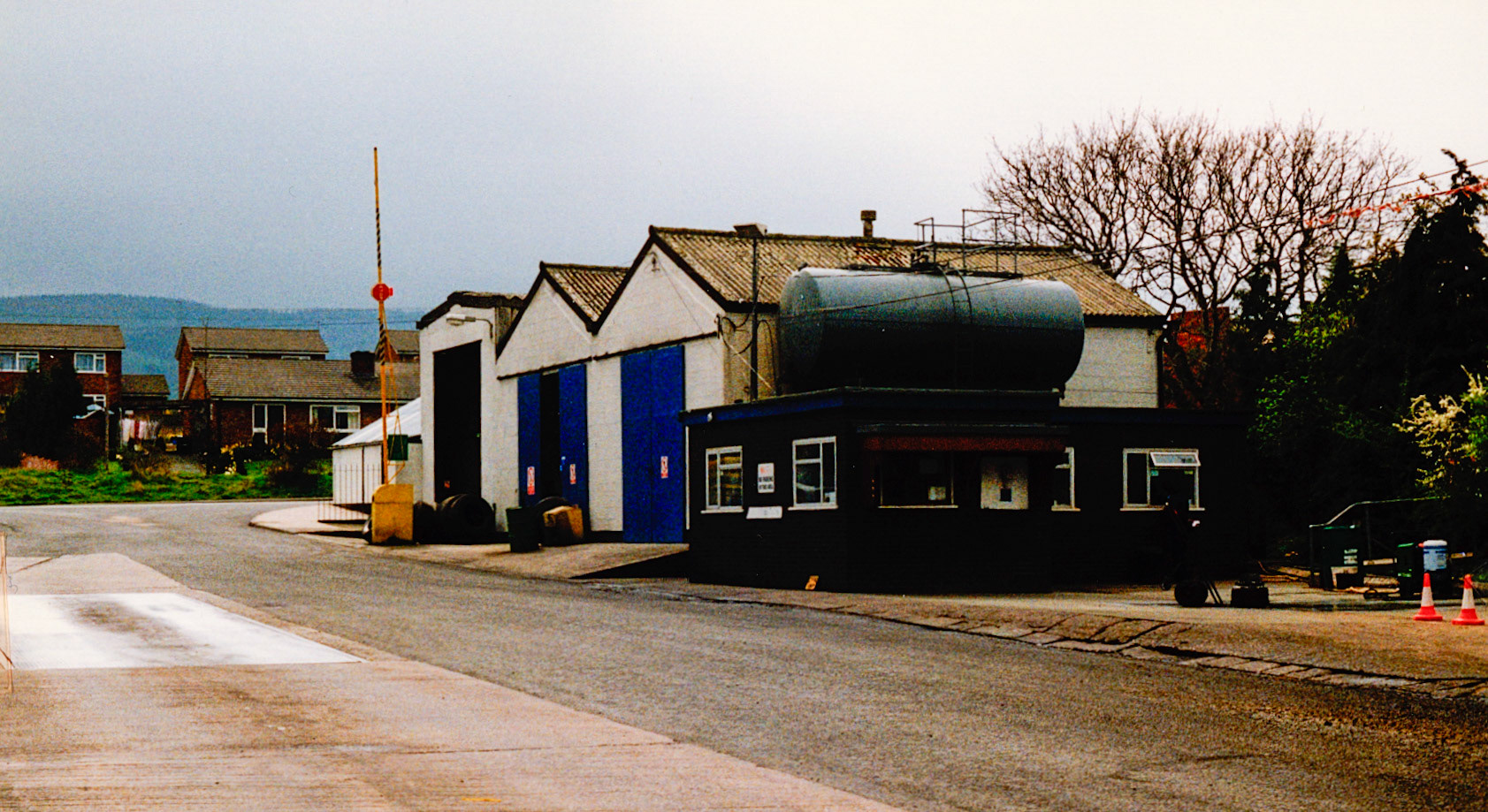 1980's? "New Garage" Malcolm Williams confirms the weighbridge office and workshop. (Courtesy Joe Lyons)