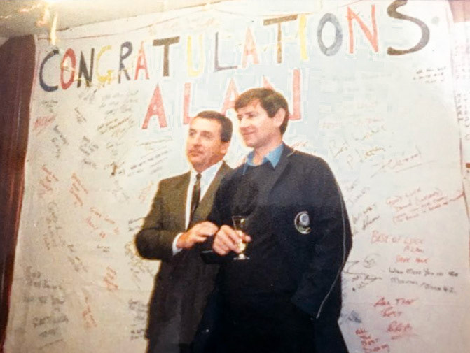 1983 Putney Depot. John Carey with Ted Iles. (Courtesy John Carey)