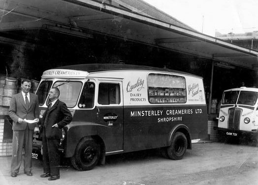 1960's Nick Gurden comments "This is my Dad on the left when he was manager at Minsterley Creameries"
