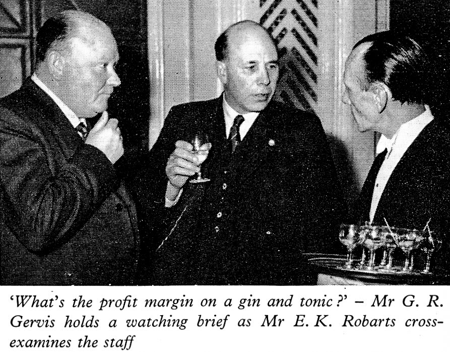 1961 Long Service Dinner at The Connaught Rooms, WC2-Mr G.R. Gervis (T.H. Lewis) and Mr E.K. Robarts. (LSA Annual Review)