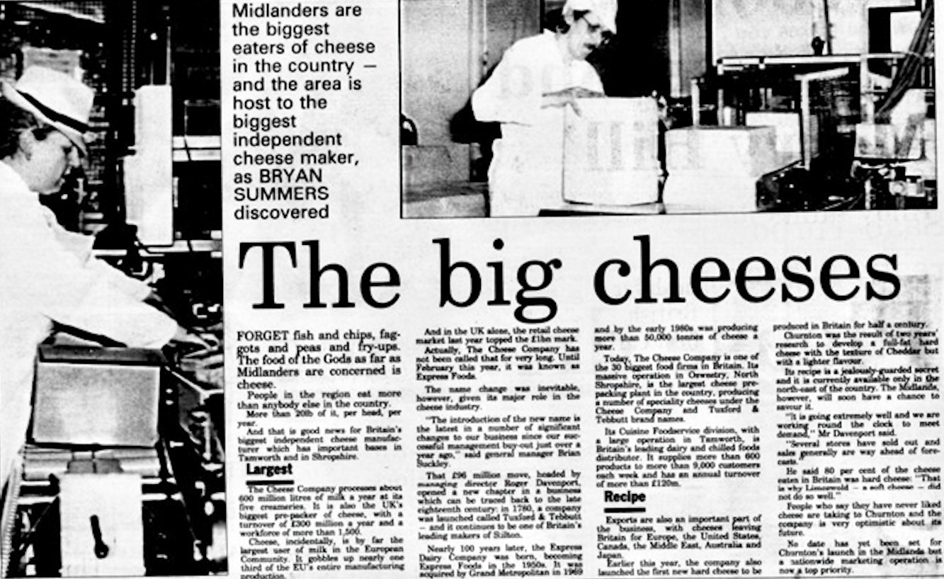 1994 The Cheese Company (From Wolverhampton Express and Star, 25 April, Courtesy Alan Salt)