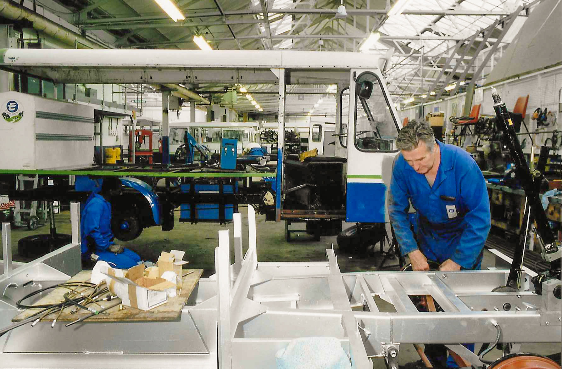 1980's South Ruislip Electric Vehicle workshops. Allan Dawes comments "When a float came out of there it was like new."