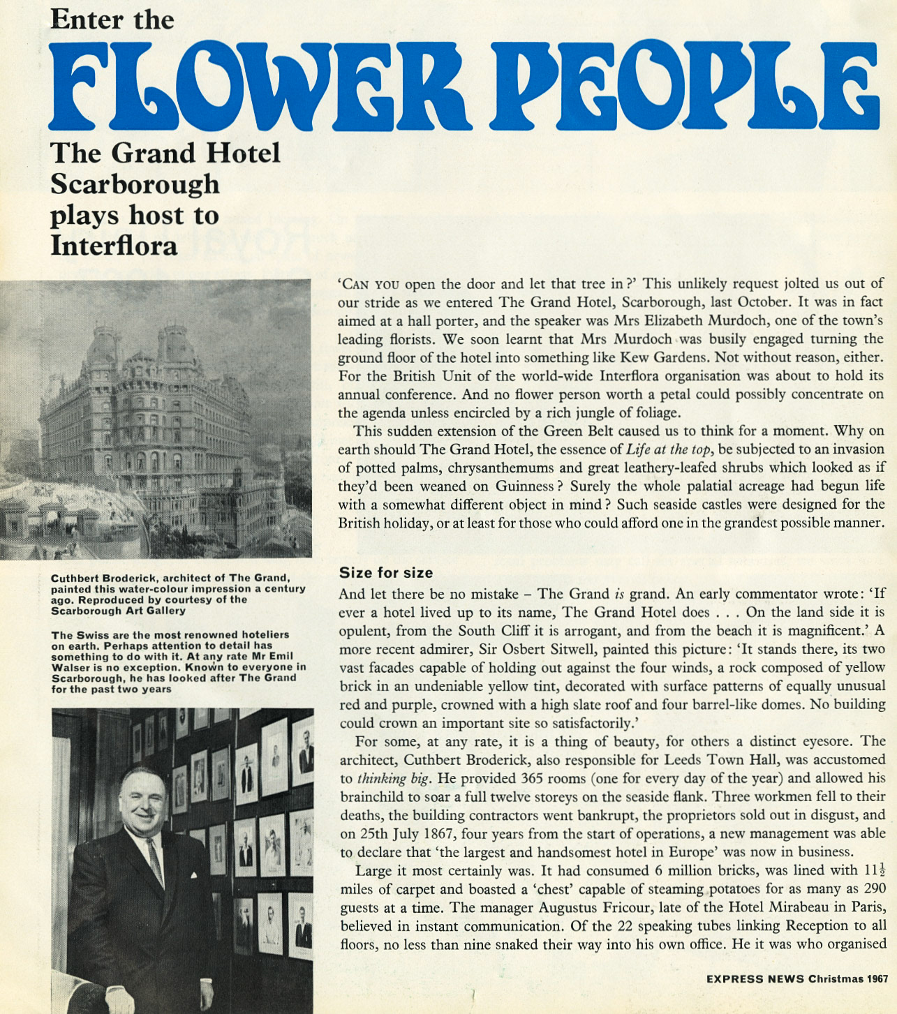 1967 The Grand Hotel, Scarborough hosts Interflora
