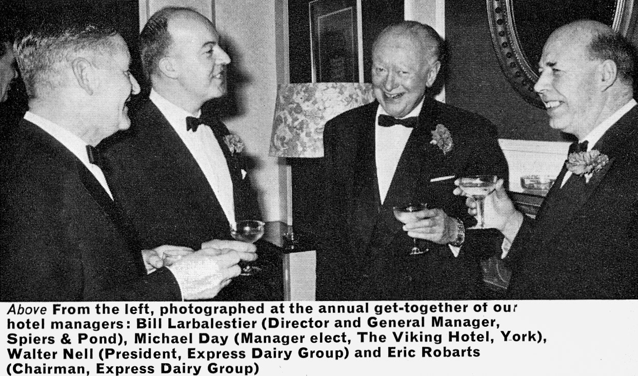 1968 Hotel Management get together - Bill Larbalestier, Michael Day, Walter Nell and Eric Robarts. (Express News Spring)