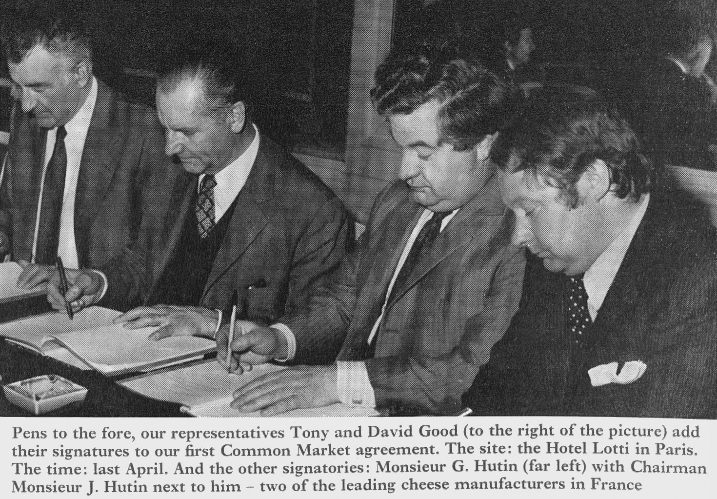 1973 Tony and David Good in Paris to sign Express's first Common Market agreement. (Express News Summer)