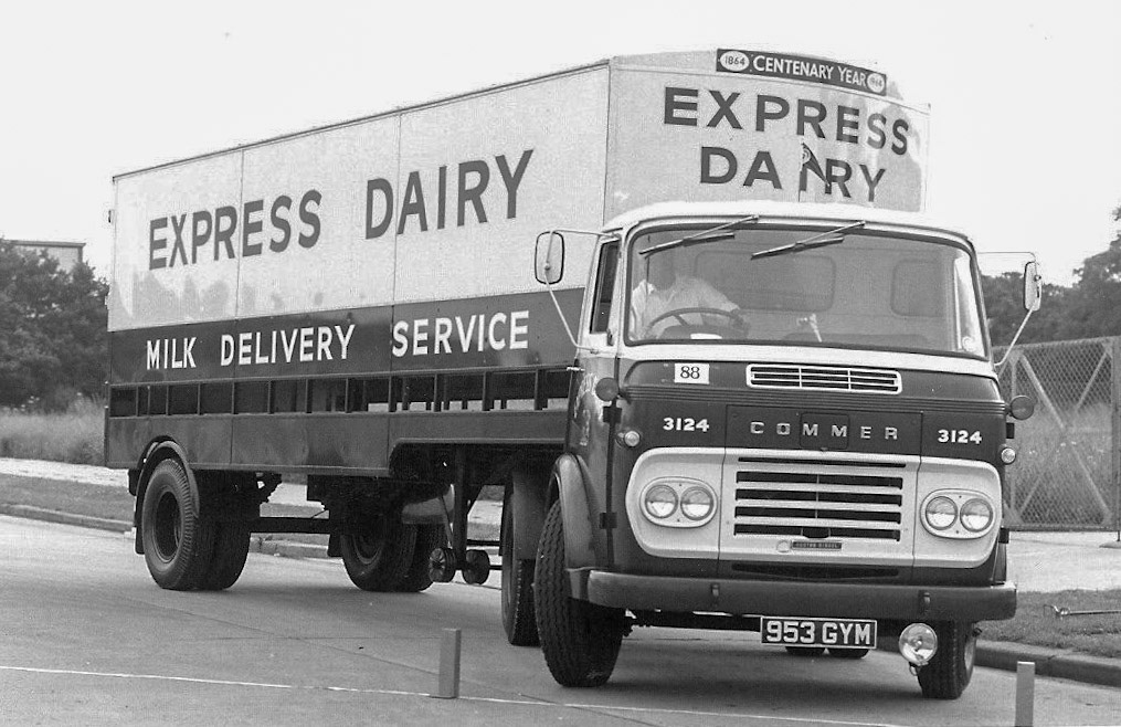 1964 Commer tractor Reg: 953 GYM, Fleet: 3124. Express Dairy Southend (Courtesy NA3T)