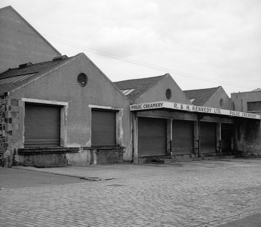 1960's? R. &amp; H. Kennedy Dairy, Glasgow, 55 Cogan Street, purchased by Sloan's Dairies prior to the purchase of Sloans' by Express Dairy. (Courtesy CANMORE, Historic Environment Scotland https://canmore.org.uk/collection/612336)