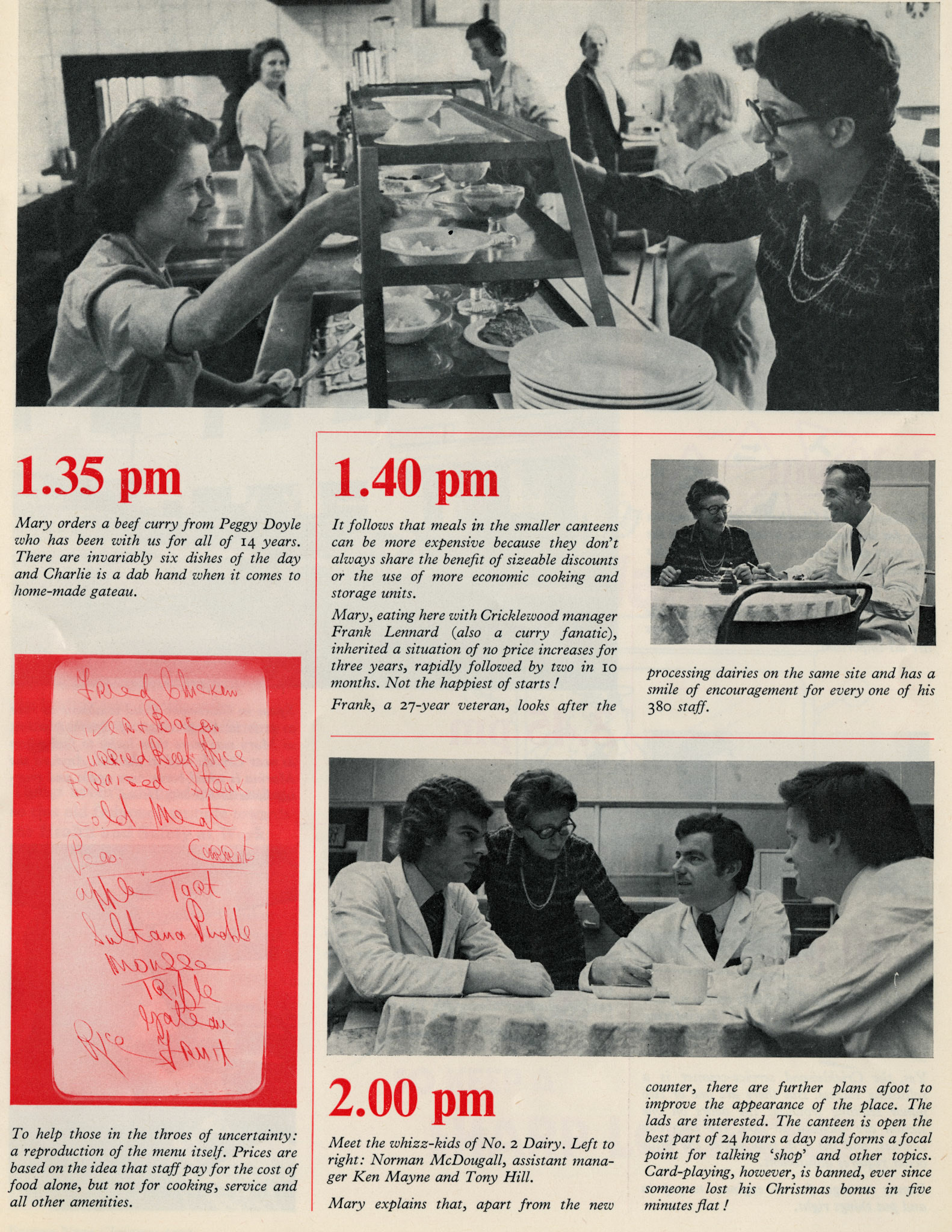 1975 Mary Reeves - Canteen Superintendant