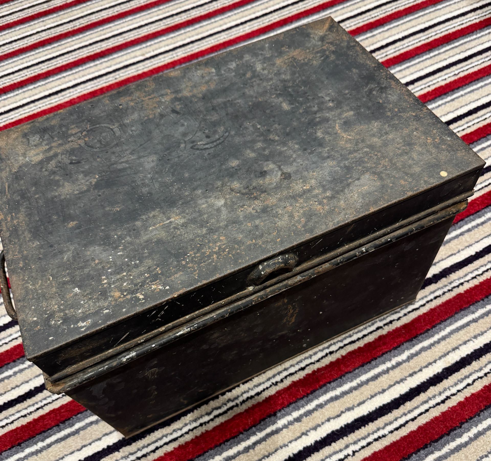 2025 Hall Farm, Ruyton-steel box containing Ruyton Co-operative Dairies archive