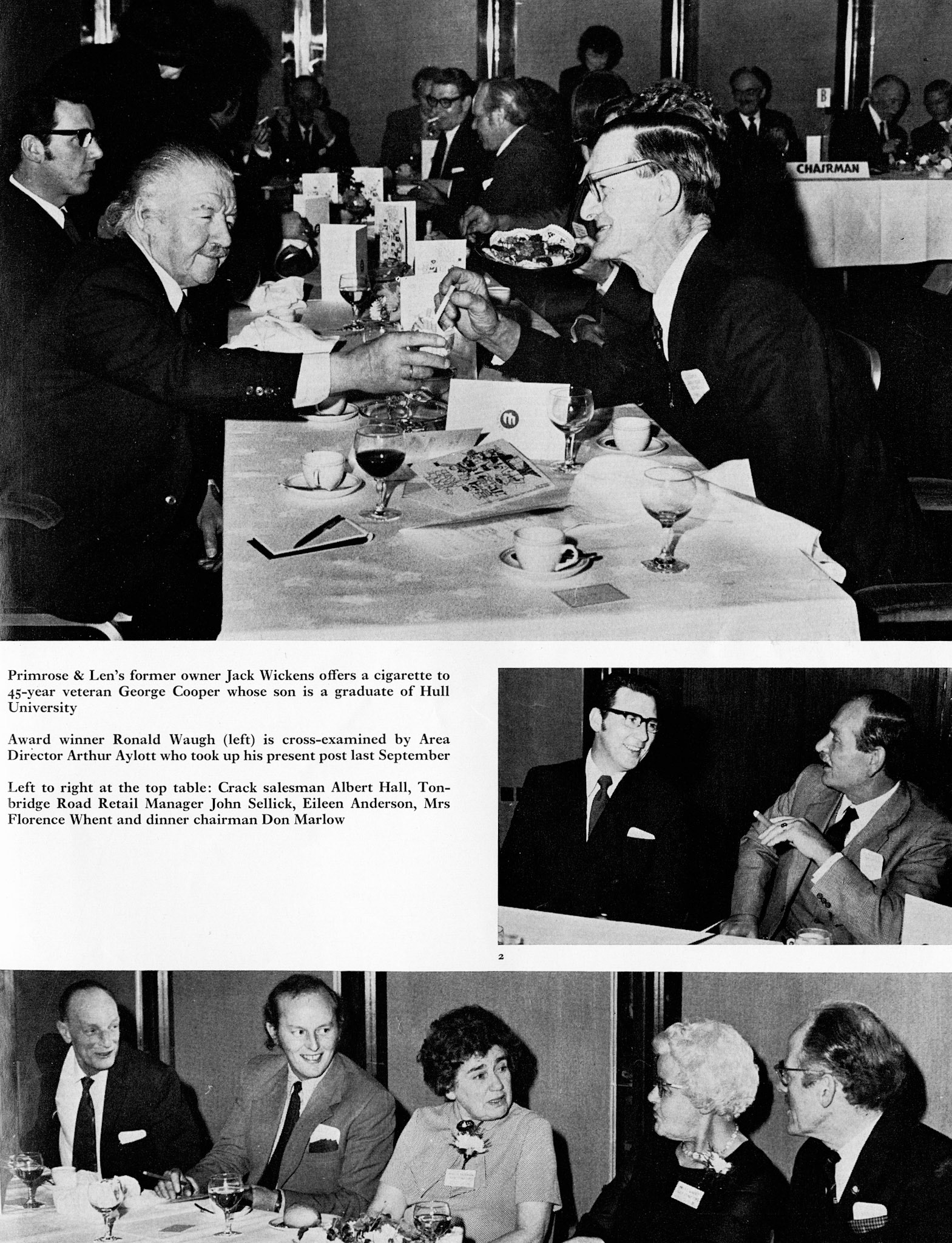 1973 Long service presentations for Primrose and Len, and Maidstone staff