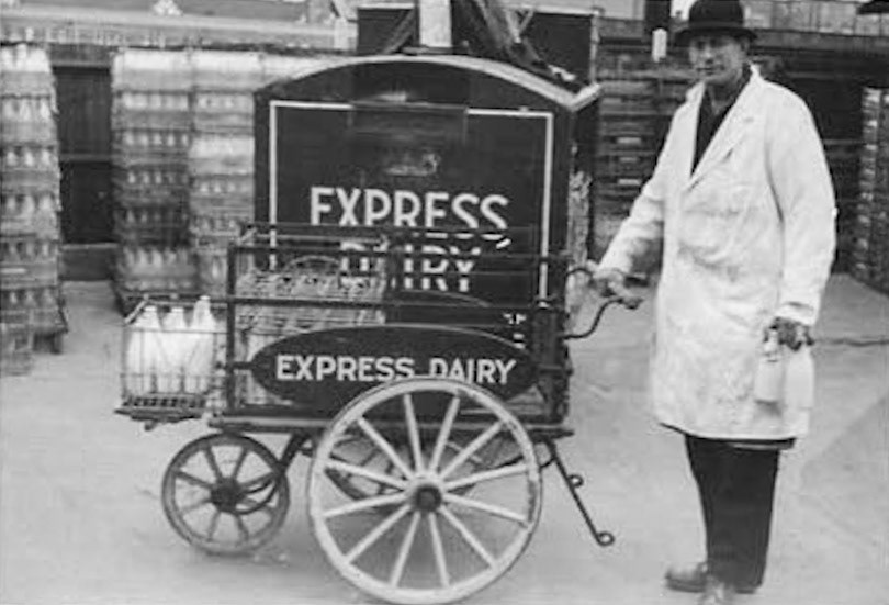 1950s? Petts Wood. Gary Sawyer comments "My Grandad Arthur John Hickley (aka 'Long John' /John) in the early days. Later he worked at Orpington Depot". (Courtesy Gary Sawyer)