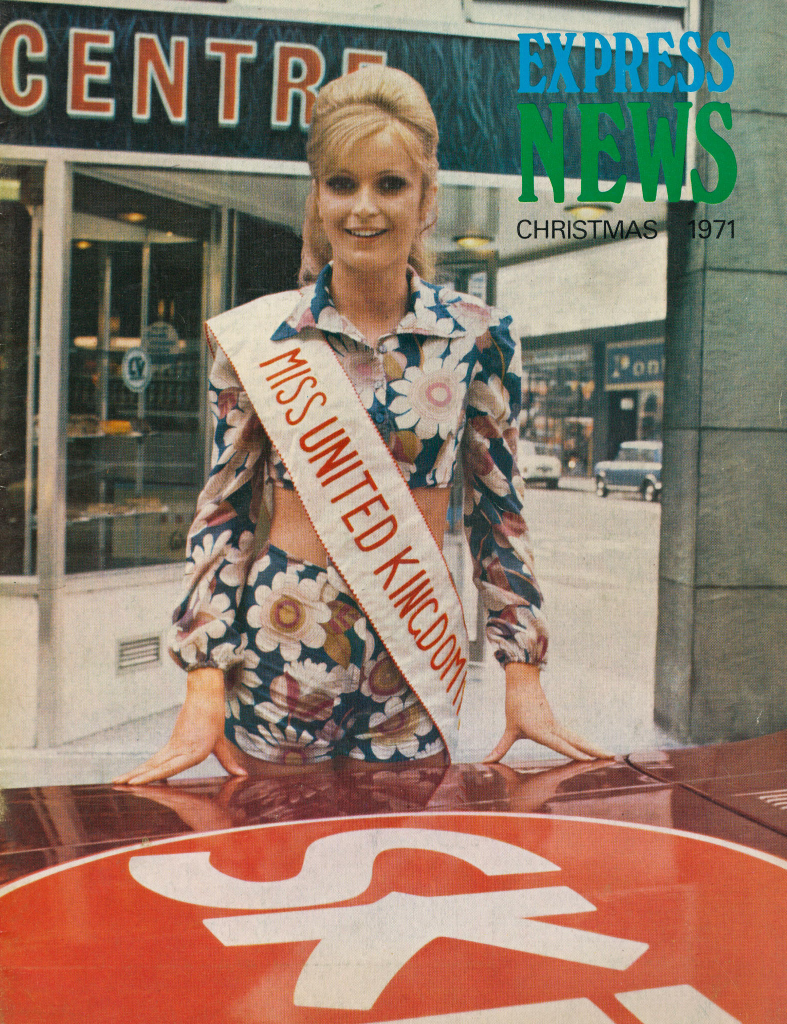 1971 National Champion Miss United Kingdom Marilyn Ward pictured outside the National Dairy Centre off Oxford Street