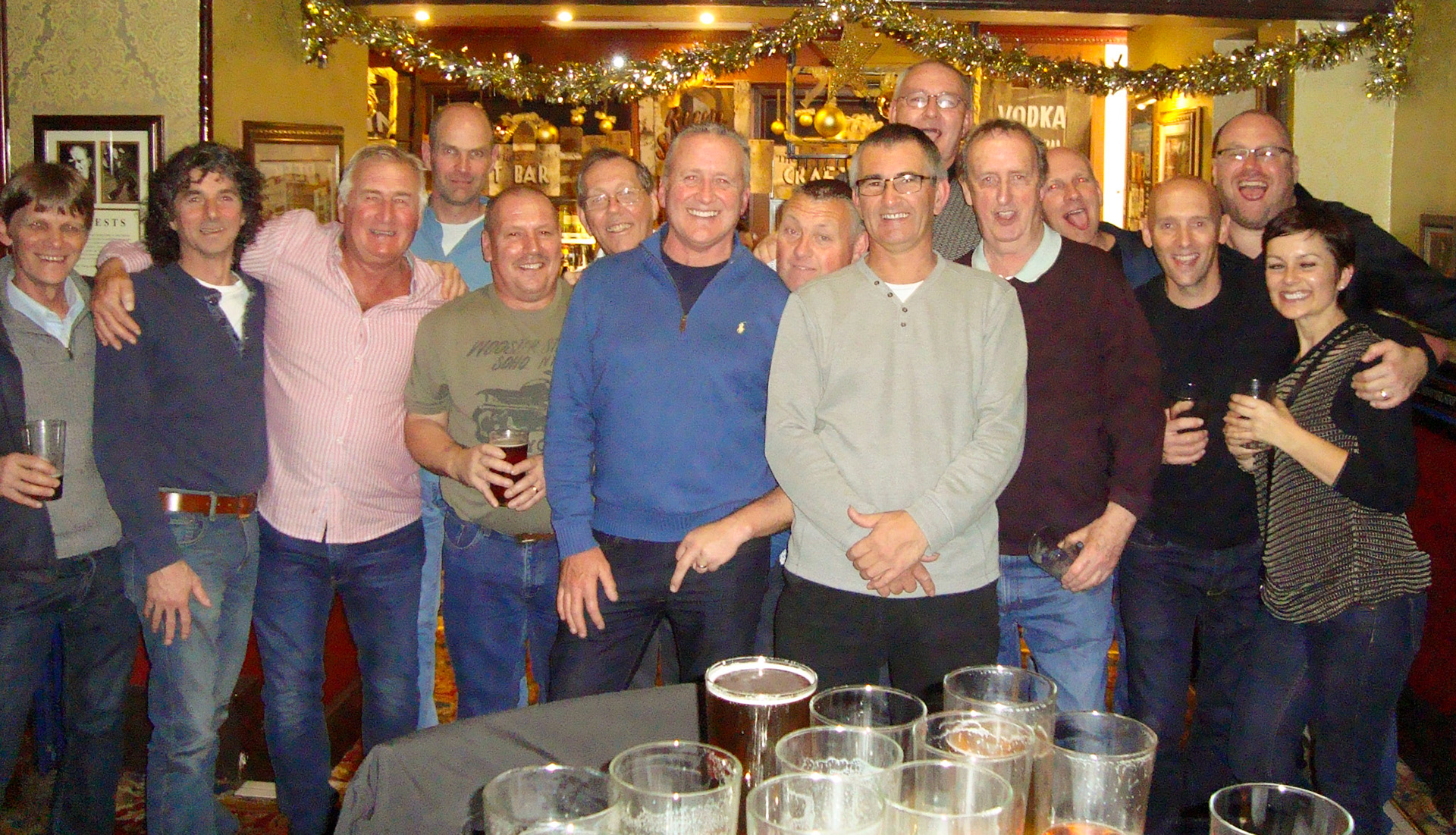 2017 Exeter Staff Reunion. Pete Richards, Marcus Saunders, Paul Holmes, Tim Pring, Adrian Jones, Phil Budd, Stuart Hunt, Robert Smith, Clive Leli, Christian Webber and Mellanie Aurber. (Courtesy Phillip Budd)