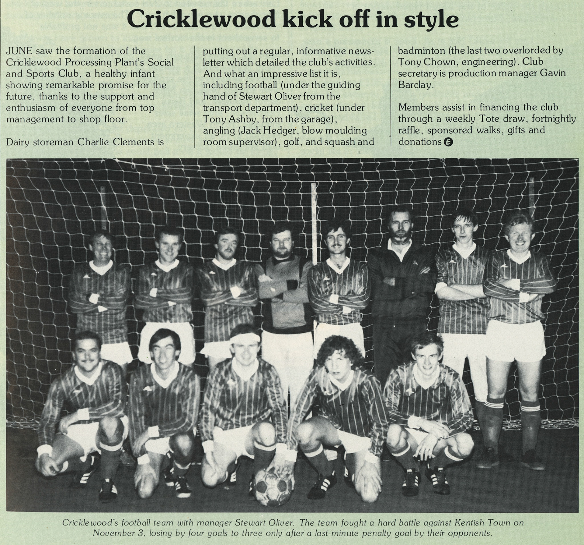 1983 Cricklewood Football Team