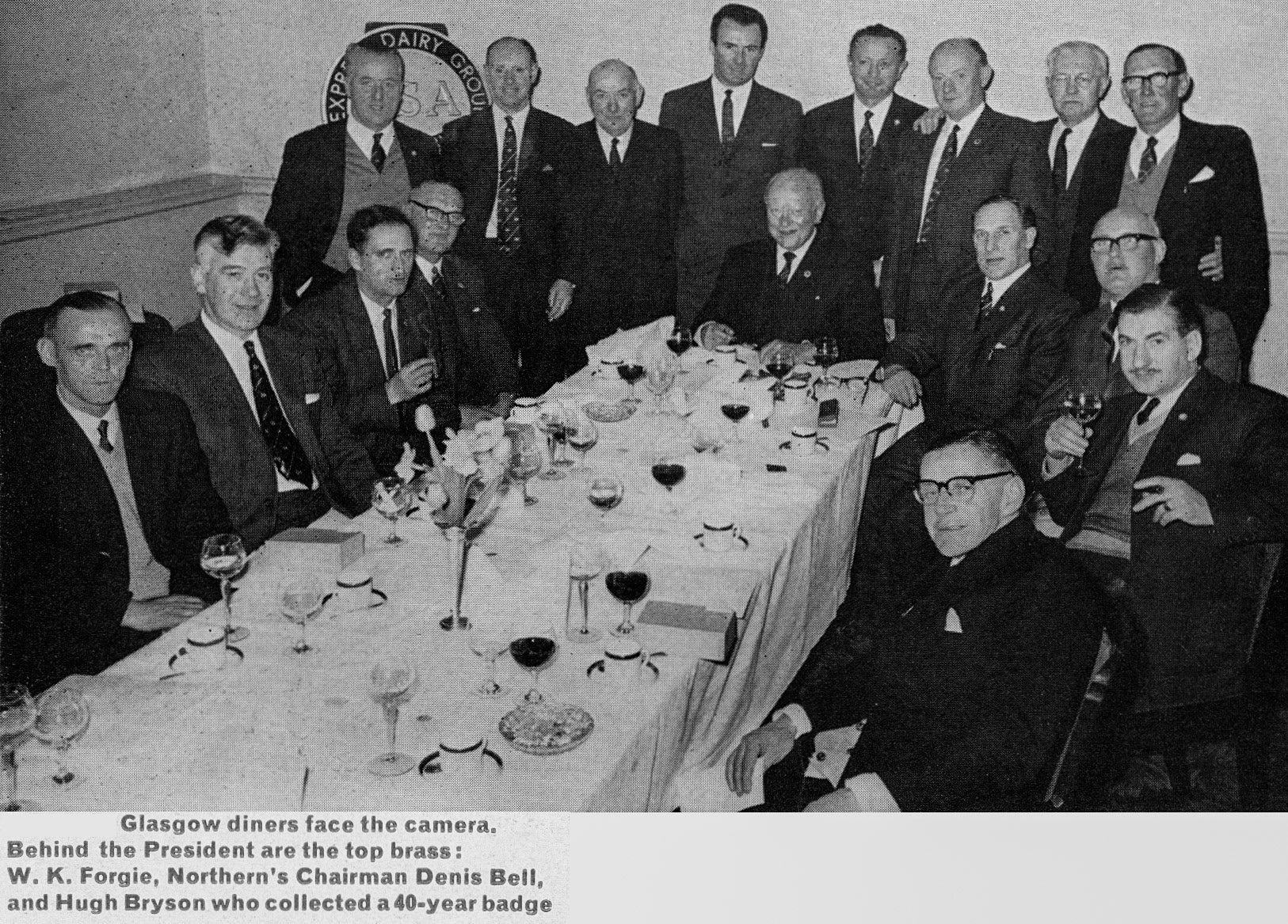 1967 Glasgow staff at Long Service Dinner. (Express News Summer)