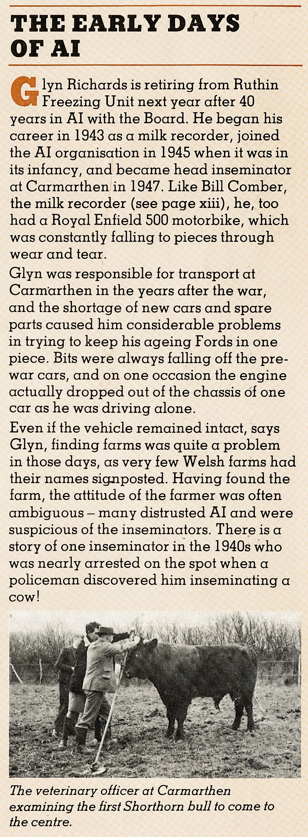 1946 AI centre at Carmarthen. (Insert in MMB Magazine, 1983 Sept-Oct, courtesy Andy Wallis)