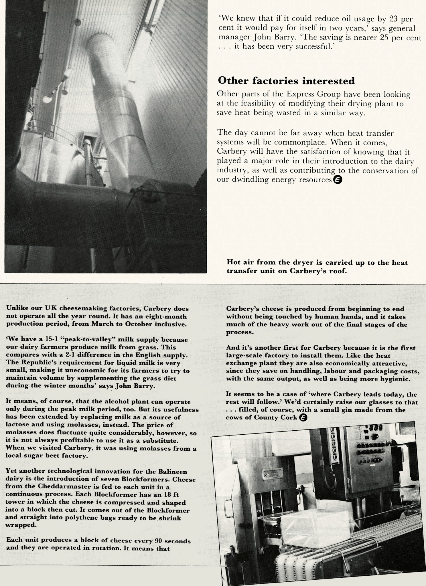 1982 Carbery Milk Products, Ballineen energy saving project. (Express News February)