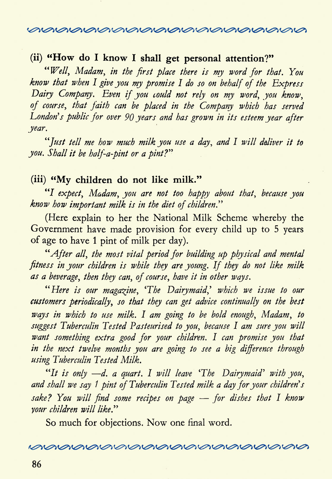 1956 Express Salesman's Manual, Fourth Edition published 1954, presented to Roger Gillard, Orpington Depot