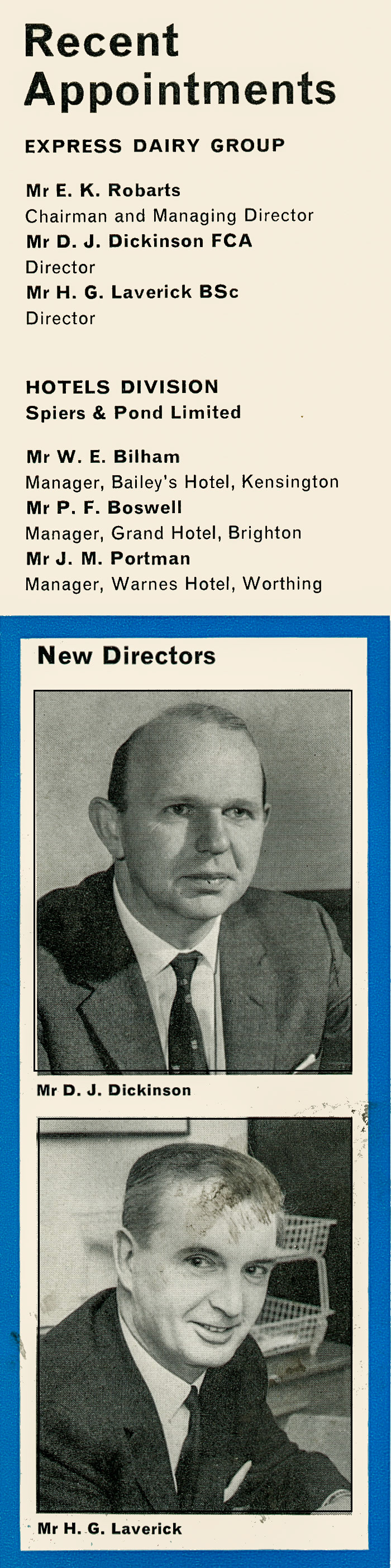 1967 Recent Appointments (Express News Spring)