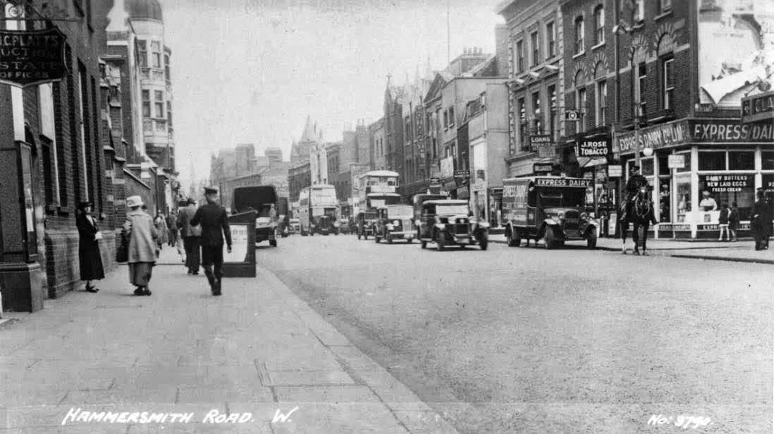 Shop and delivery truck at Hammersmith Road, W London. (Courtesy Richard Gaylard)