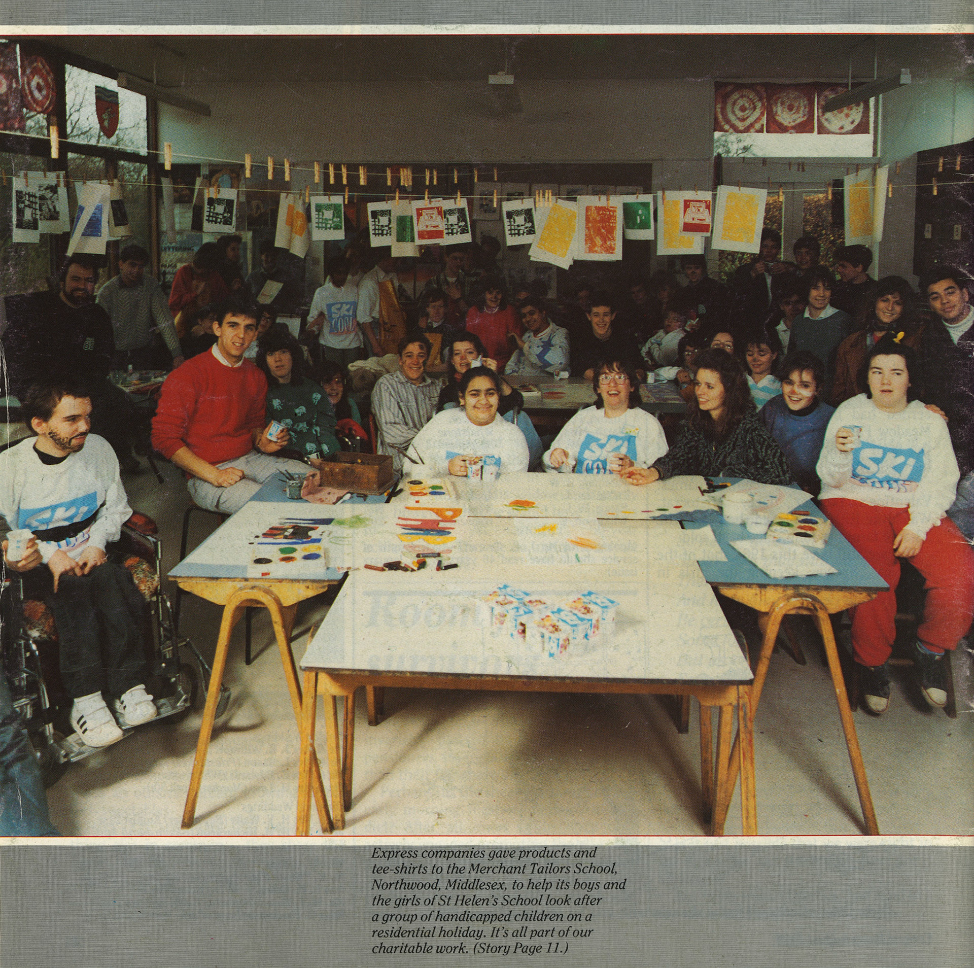 1988 August Express News Front Cover - Merchant Tailors School donation of products and T-shirts