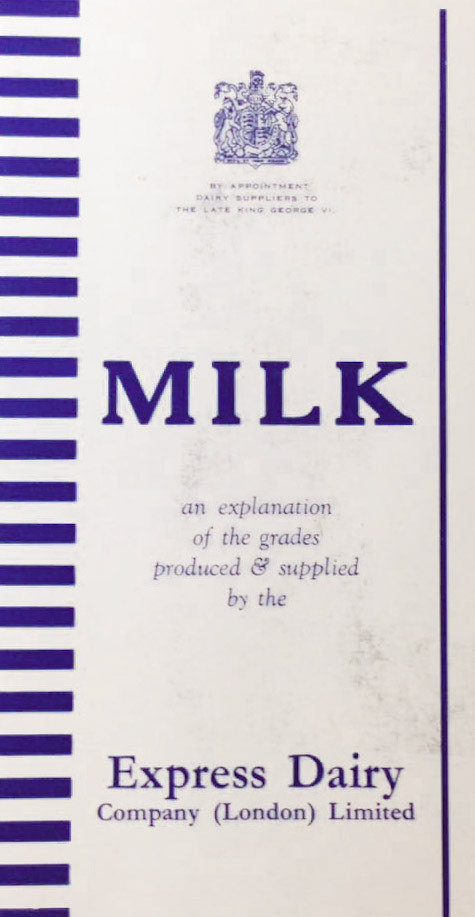 1950's Milk types brochure (Courtesy Michael Aldread)