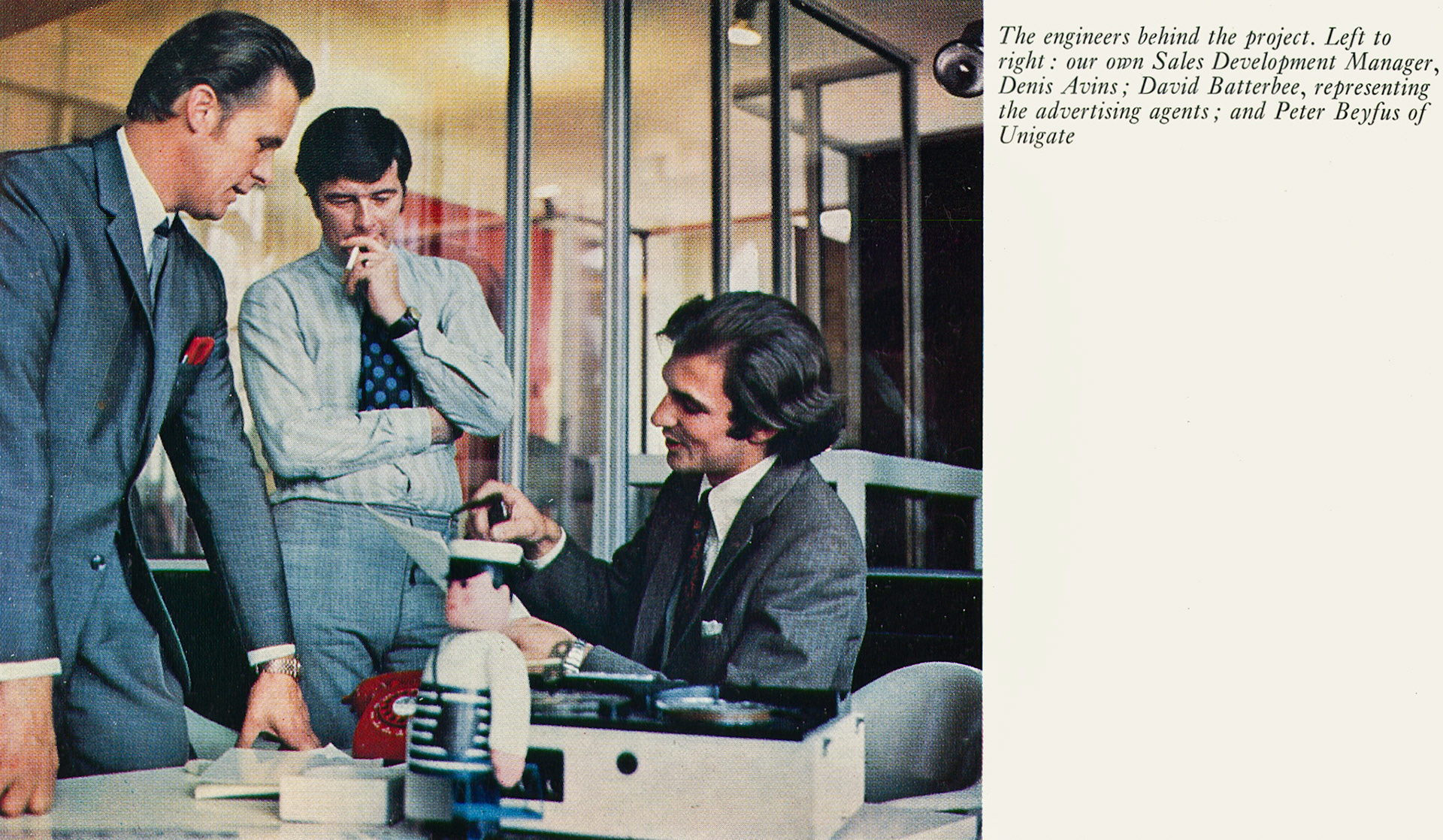 1970 Sales Development Manager Denis Avins takes part in a joint sales promotion with Unigate, Job's and Cliffords. (Express News Christmas)