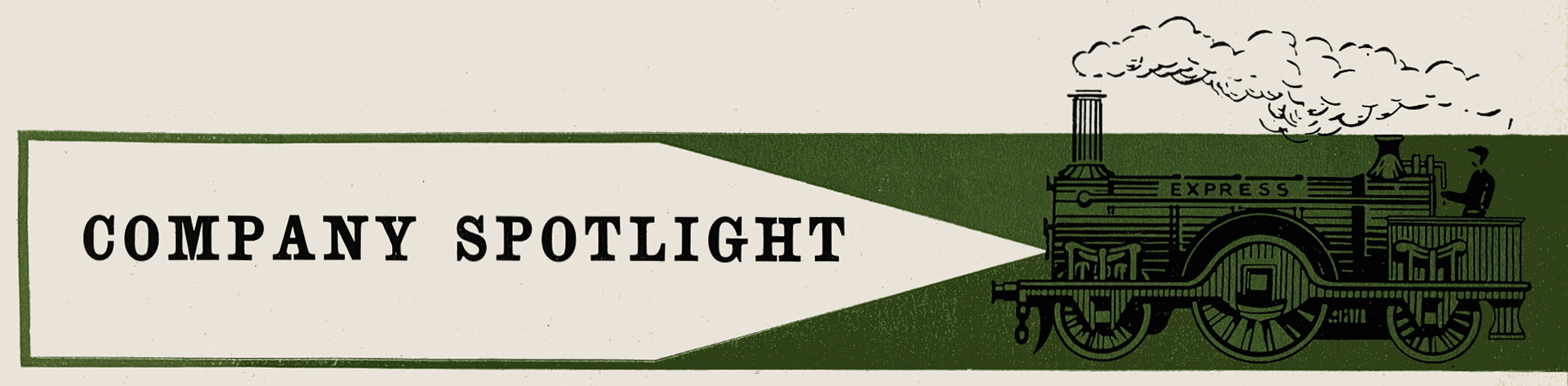 1959 Express News page header with express locomotive. (Express News March)