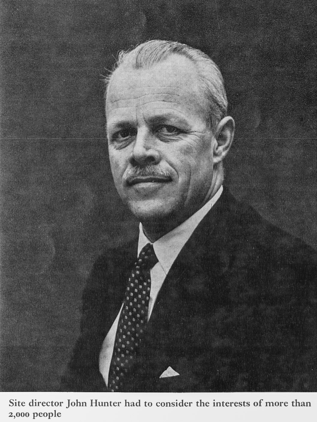 1972 Site Director John Hunter at South Ruislip, where 2000 people worked. Philip Boyd comments "Mr Hunter was manager at Cricklewood when I started working there in 1957" (Express News Christmas)