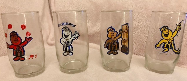 1980's? Glasses - Lindsey Cannon comments "I think these were for flavoured  and skimmed milk!" (Courtesy Lindsey Cannon)