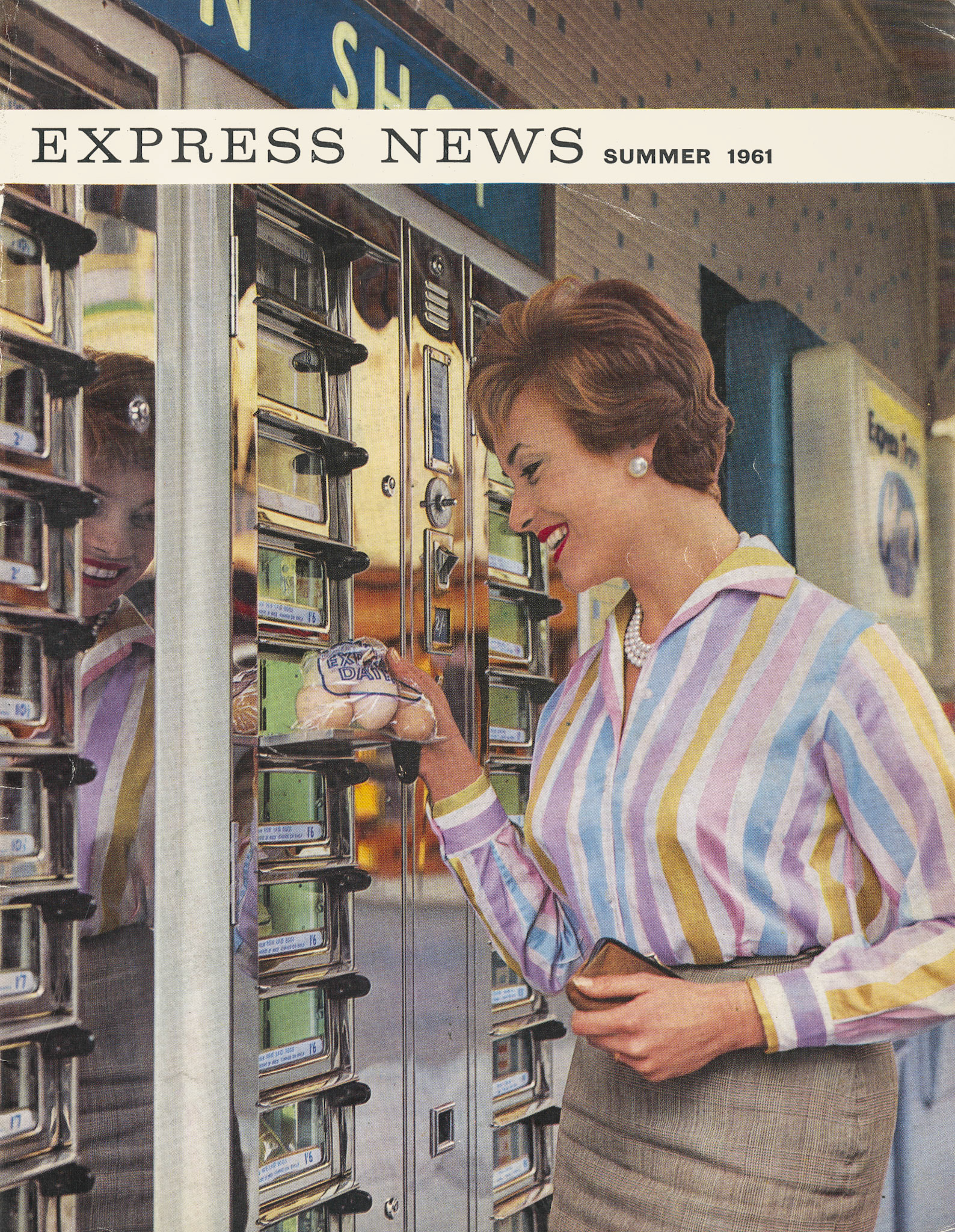 1961 Earls Court Road shop vending machine (Express News Front Cover, Summer)