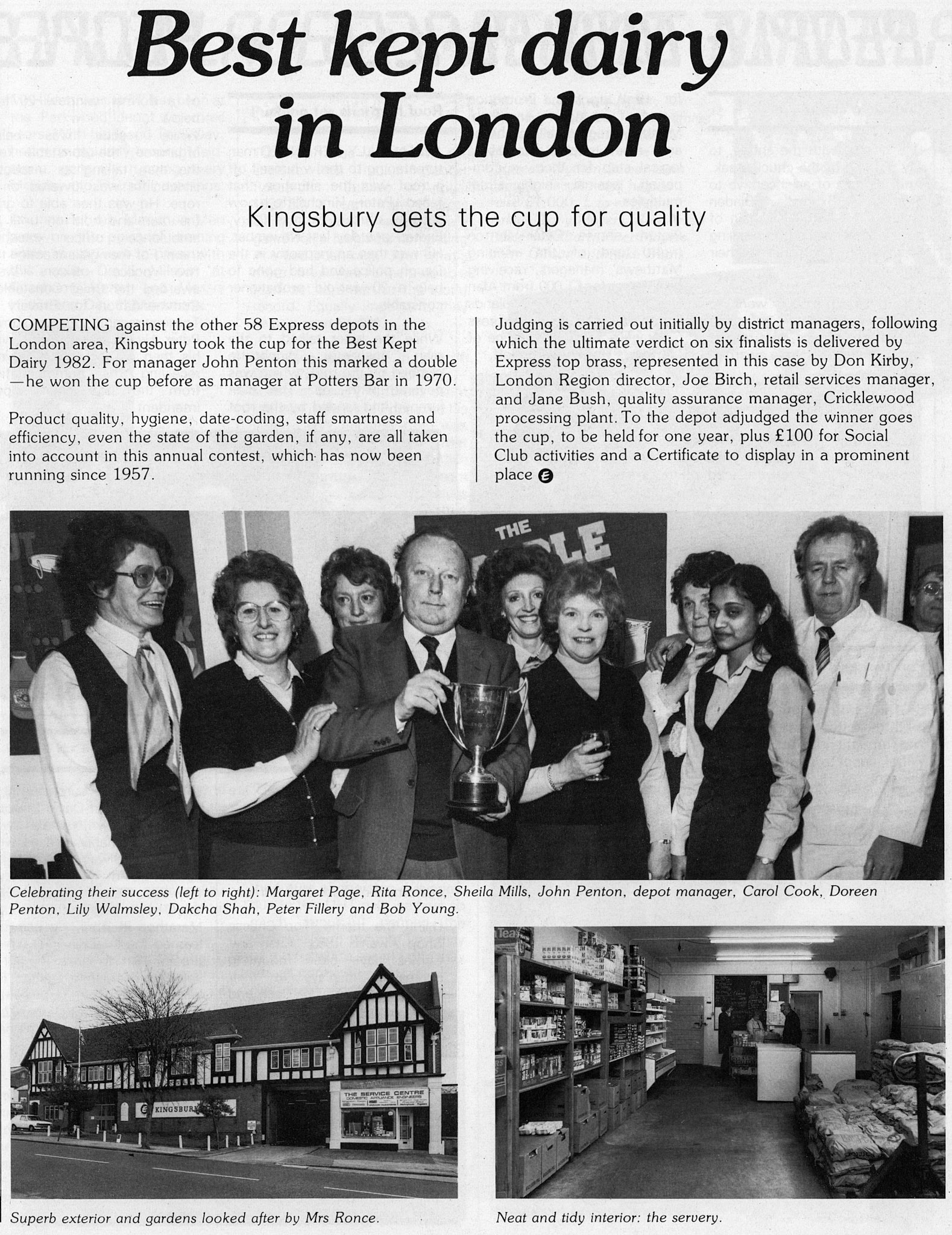 1983 Kingsbury is best-kept dairy depot