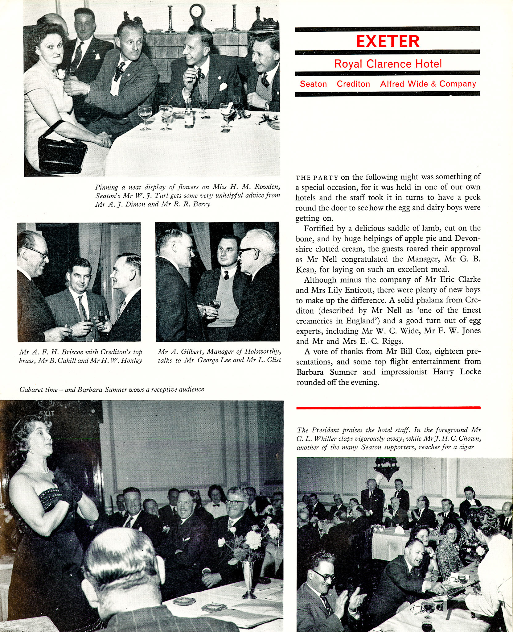 1961 Seaton Junction, Crediton, and Alfred Wide Long Service Dinner at Exeter. (LSA Annual Review)