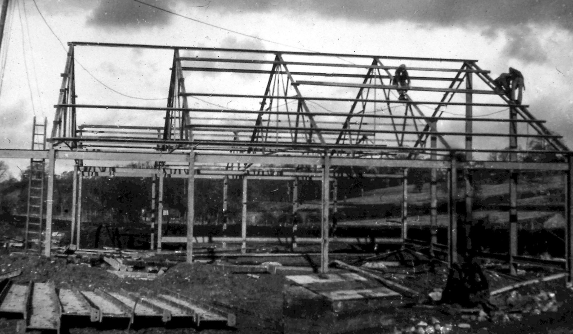 c 1930 Appleby milk churn handling facility under construction by Grisenthwaites of Penrith. (Courtesy and comments by David Rooke)