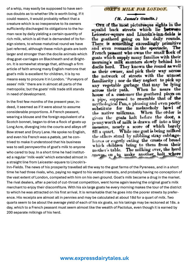 1868 onwards - Story of Express goat farm near Dorking (Express Dairy Tales publication)