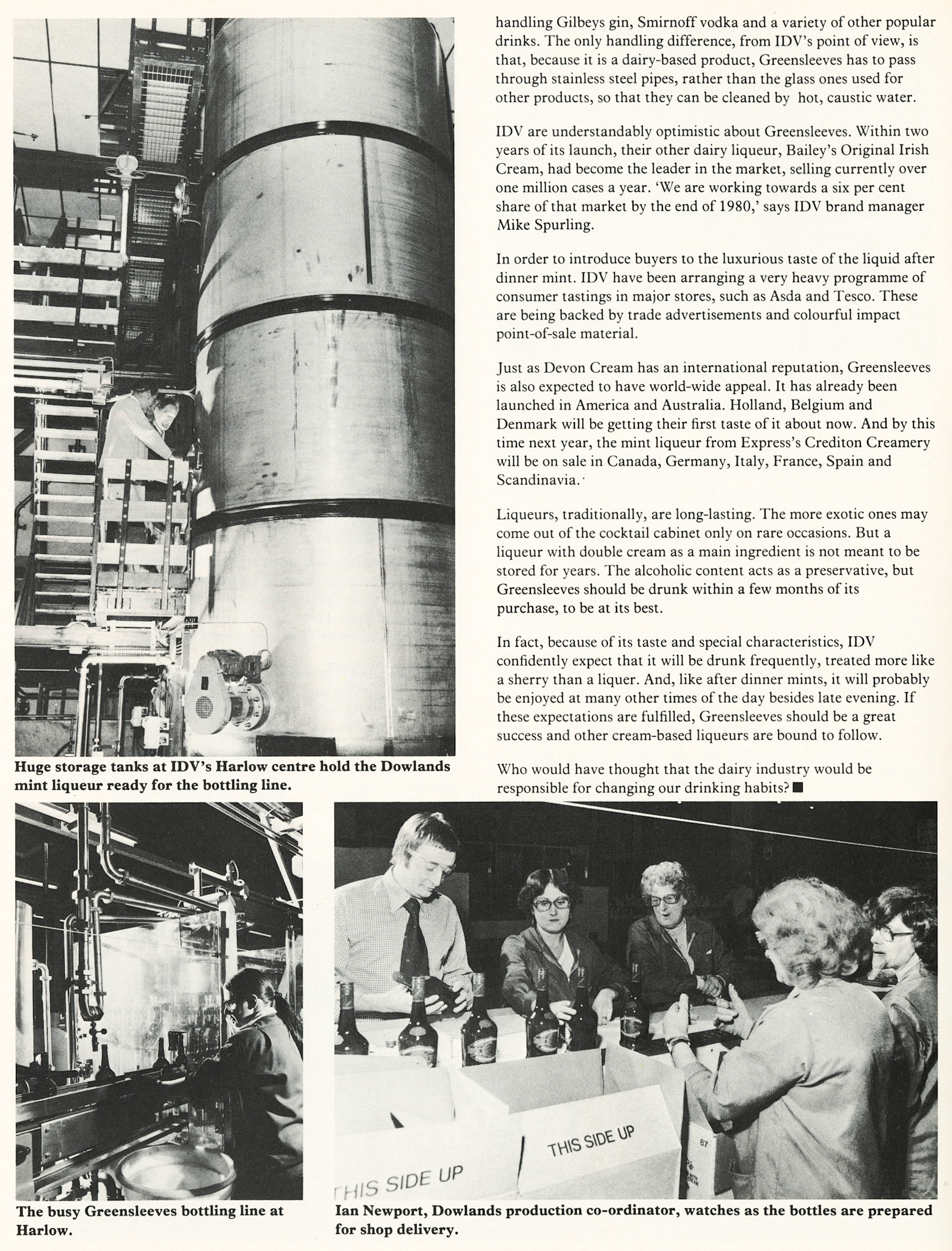 1980 John Dowlands 'Greensleeves' liqueur being produced at Crediton