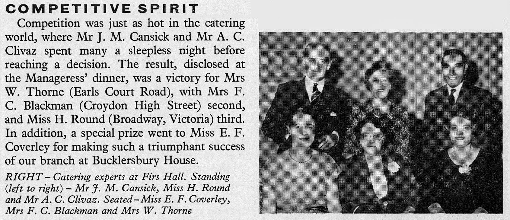 1960 Catering Manageress' Dinner  (Express News Spring)