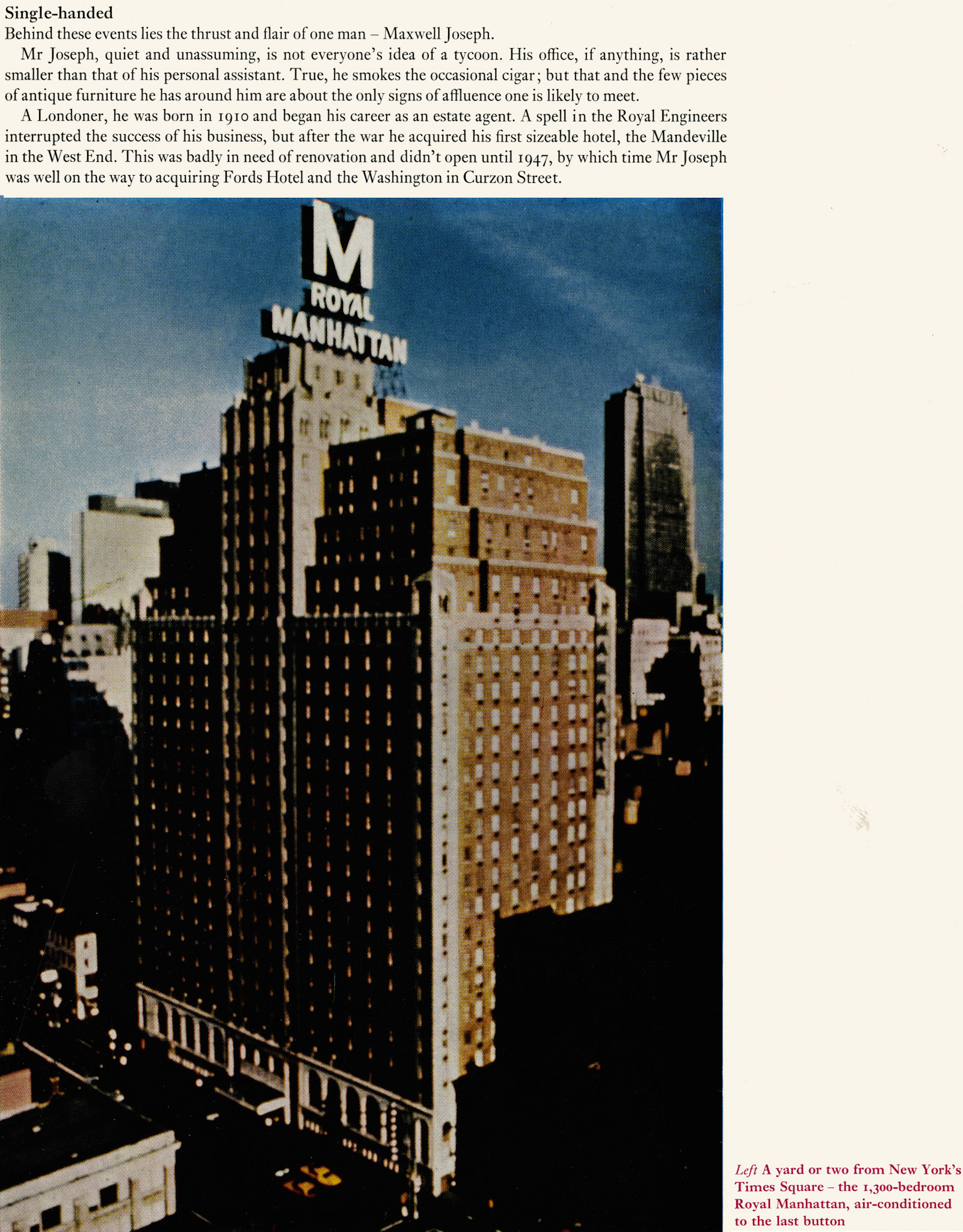 1970 Story of Grand Metropolitan Hotels over the past ten years. Page 3. (Express News Spring)