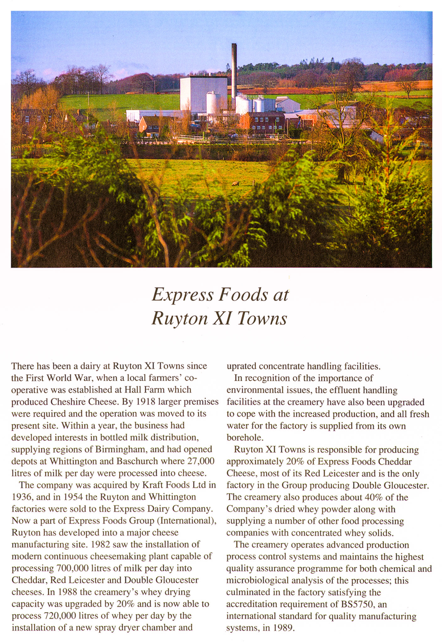 1989 Ruyton Creamery brochure (Ruyton Co-operative Dairies Archive)