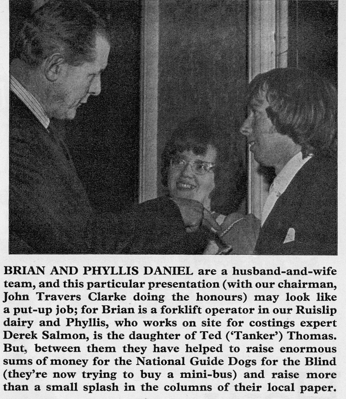 1976 Brian Daniel (Ruislip Processing  forklift driver) and his wife Phyllis Daniel (works for Derek Salmon)