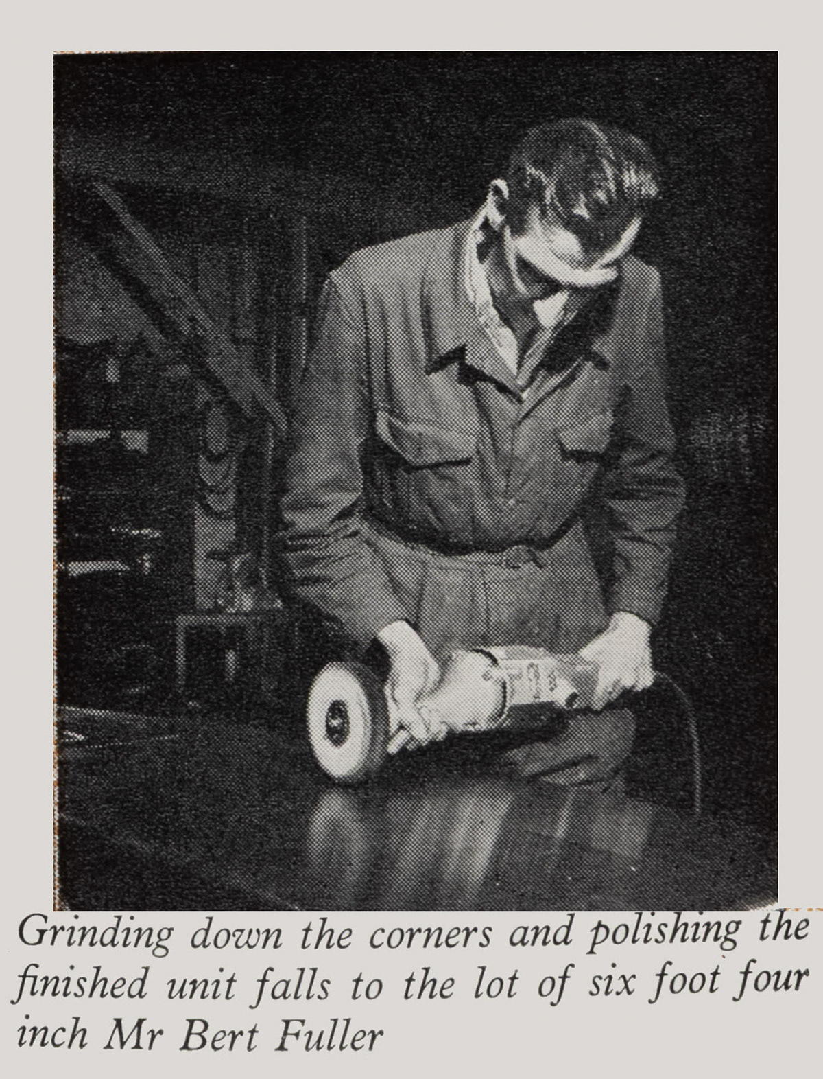 1957 Camden Town Engineering Department-visit to the Sheet Metal Dept-Mr Bert Fuller. (Express News Autumn)