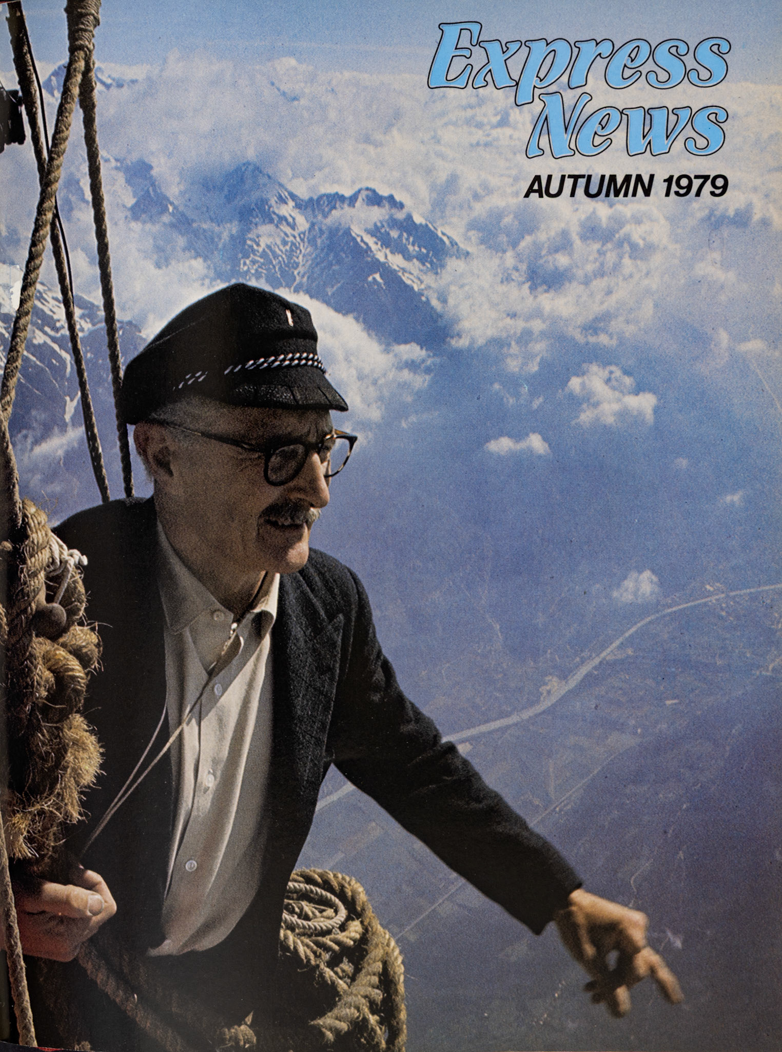 1979 Mill Hill yardman Gerry Turnbull flies at 16000 feet over the Rhone Valley. (Express News Autumn, Front Cover)