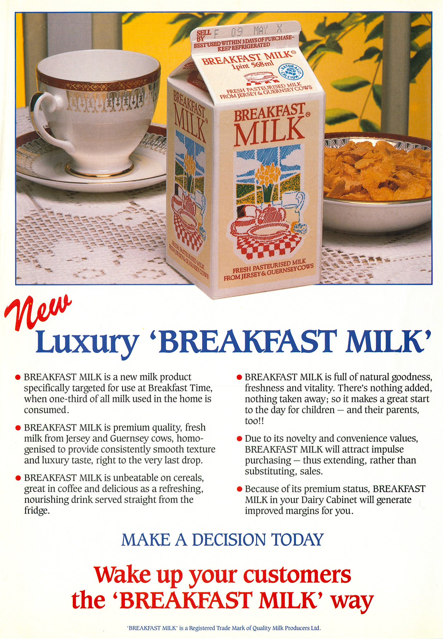1980s? Breakfast Milk promotion, by Quality Milk Products Ltd. (Courtesy Paul Luke)