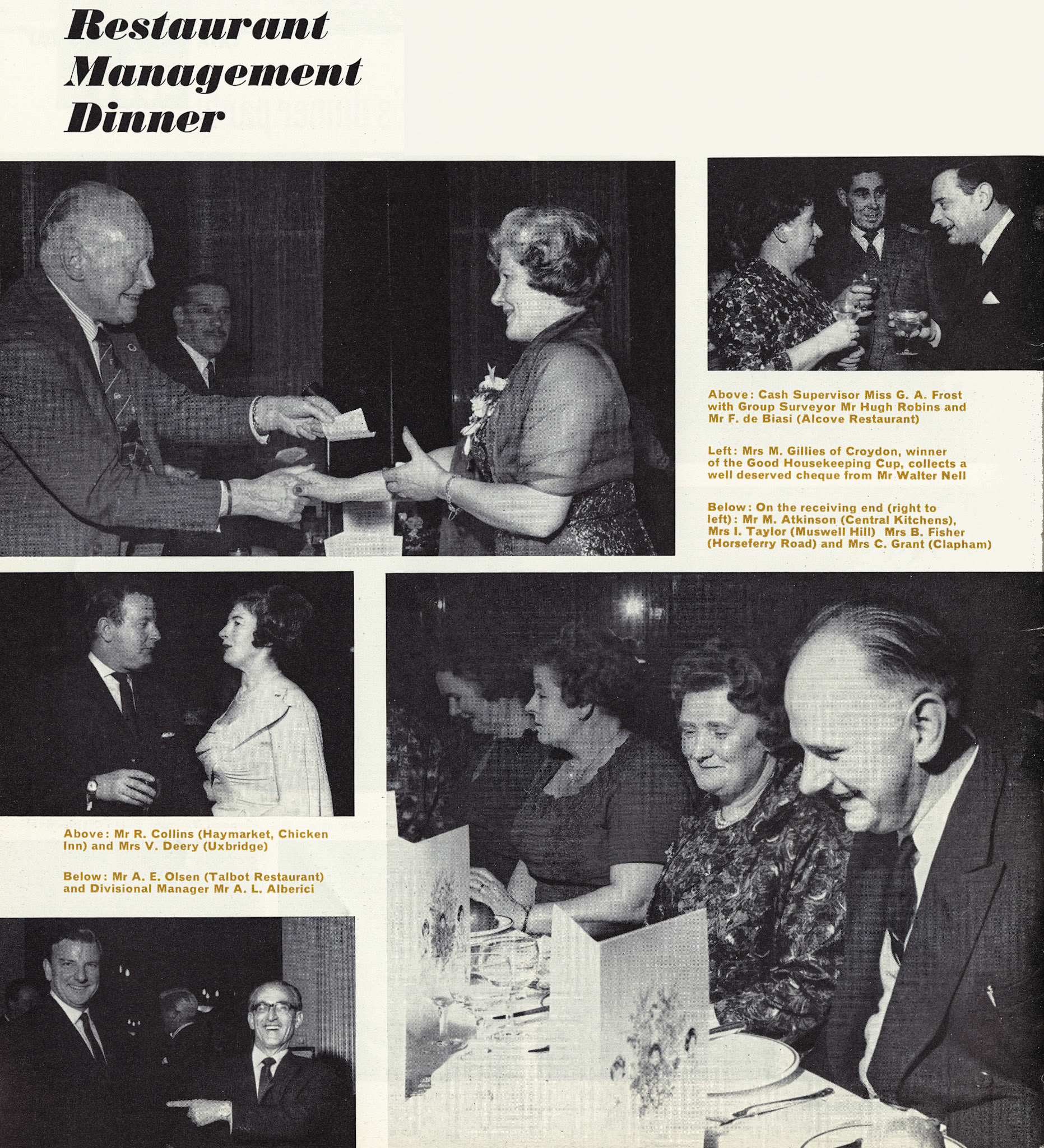 1966 WALTER NELL (Restaurant Management Dinner(Courtesy Beryl Purslove))
